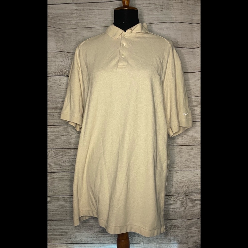 Nike Polo Shirt Men's Size XL Golf White Cream  White Logo.